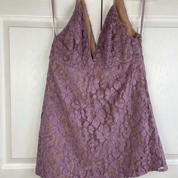 Free People Dangerous Love Lilac Mini Dress 8  NEW - Picture 4 of 9